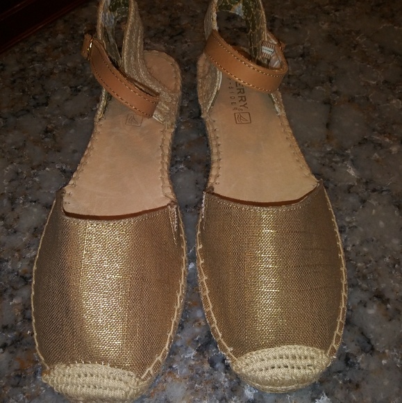 Sperry Shoes - Sperry Top Sider Hope Gold Espadrille Sandals